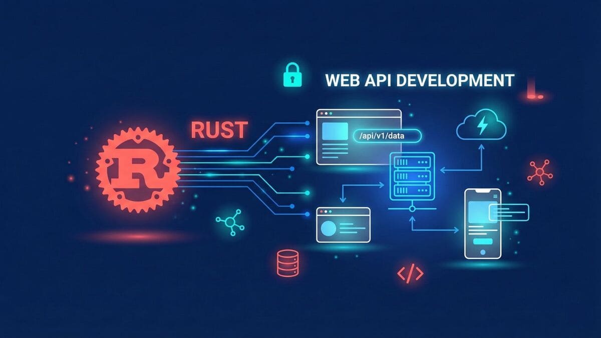 Terminal showing Rust Axum API server running in development mode