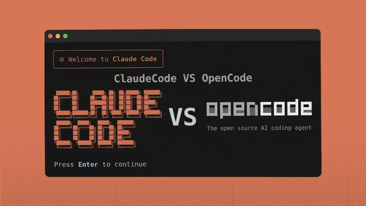 Terminal showing Claude Code and OpenCode side by side